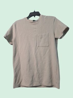 H&M Men's Short-Sleeve Textured Pocket Tee - Light Gray